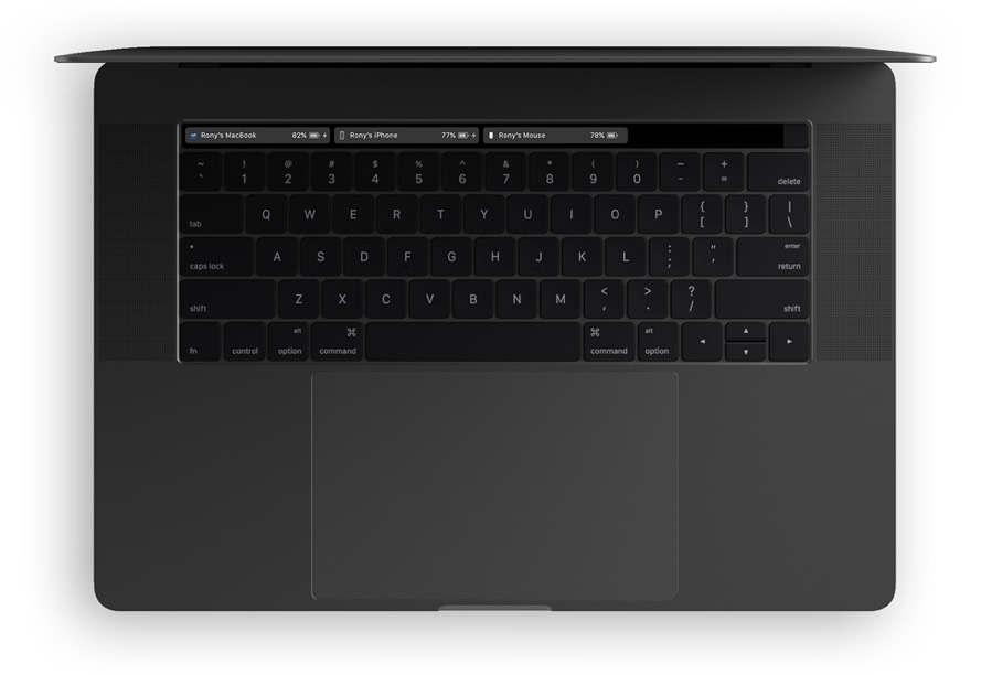 batteries in macOS Touch Bar
